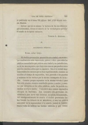II. - Documentos inéditos.