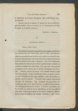 II. - Documentos inéditos.
