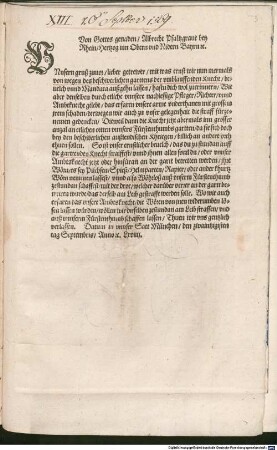 Von Gottes genaden Albrecht Pfaltzgrave bey Rhein, Hertzog inn Obern und Nidern Bayrn [et]c. (U)nnsern gruß ... Dieweil dann die Knecht jetzt abermals inn grosser anzahl an etlicher ortten unnsers Fürstenthumbs gartten, ... ist unser ... bevelch, ...