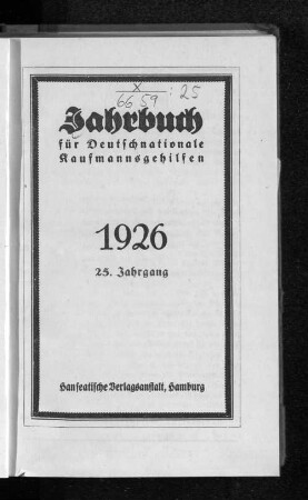 25.1926: Jahrbuch für deutschnationale Kaufmannsgehilfen