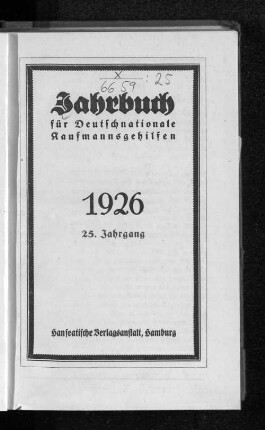 25.1926: Jahrbuch für deutschnationale Kaufmannsgehilfen