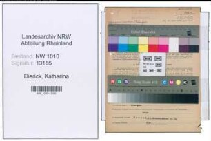 Entnazifizierung Katharina Dierick , geb. 31.10.1895 (Spediteur)
