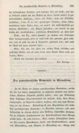 379-383 Die protestantische Gemeinde in Straubing