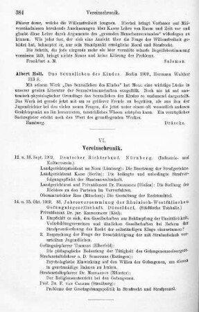 384, VI. Vereinschronik