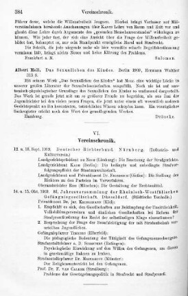 384, VI. Vereinschronik