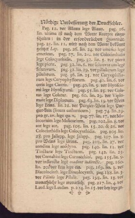 Nöthige Verbesserung der Druckfehler