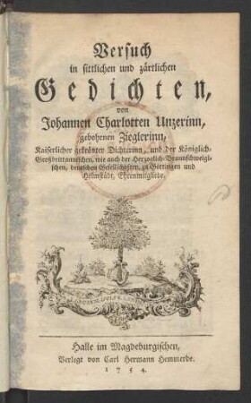 Versuch in sittlichen und zärtlichen Gedichten