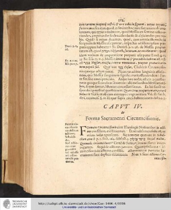 Caput IV. De Forma Sacramenti Circumcisionis