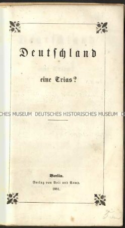 Abhandlung über die Beziehungen zwischen Preußen, Österreich und dem Deutschen Bund