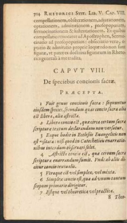 Caput VIII. De speciebus concionis sacrae.