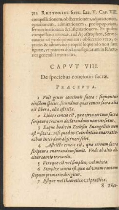 Caput VIII. De speciebus concionis sacrae.