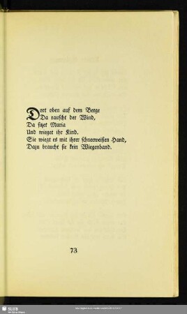[Dort oben auf dem Berge]