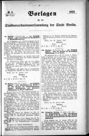No. 5 (98-113), 30. Januar 1925