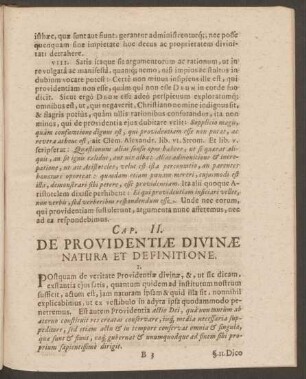 Cap. II. De Providentiae Divinae Natura Et Definitione.