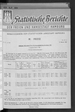 Hamburger Preisindexziffern für die Lebenshaltung im Januar 1962 : Lfd. Nr. 5