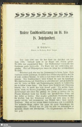 Unsere Landbevölkerung im 16. bis 18. Jahrhundert
