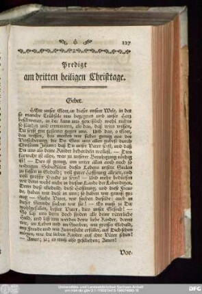 Predigt am dritten heiligen Christtage.
