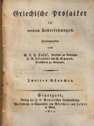 Plutarch's Werke, 1. Vergleichende Lebensbeschreibungen ; 1
