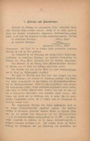 V. Beiträge und Zuwendungen