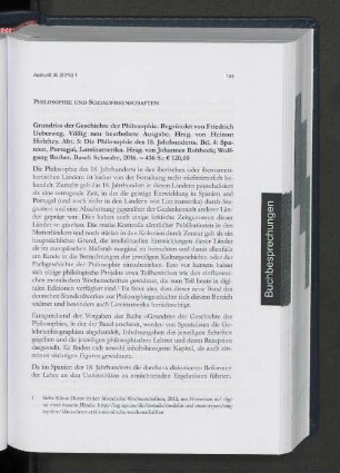 Philosophie und Sozialwissenschaften.