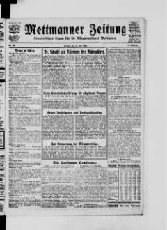 Mettmanner Zeitung. 1919-1940