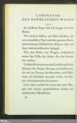 Lobgesang Der Himmlischen Wagen