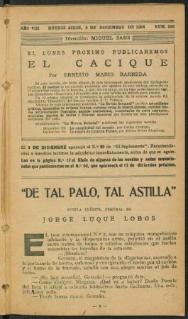 1924008369: "De tal palo, tal astilla" : novela inédita
