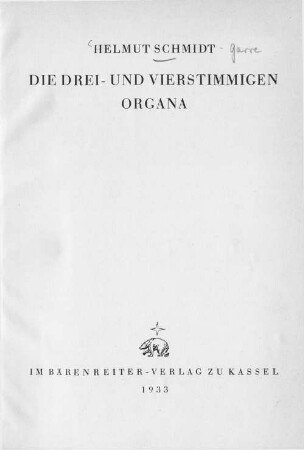 Die drei- und vierstimmigen Organa