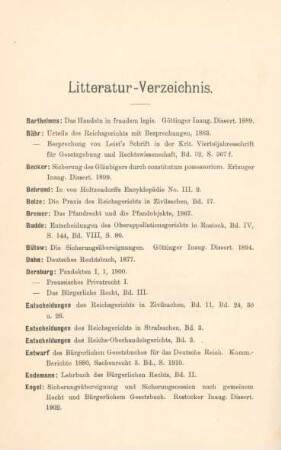 Litteratur-Verzeichnis