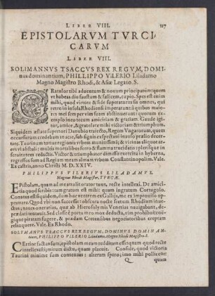 Epistolarum Turcicarum Liber VIII.