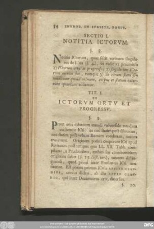 Sectio I. Notitia Ictorum.