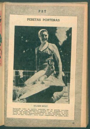 Eileen Holt, destacado valor de nuestra natación [...] - [Fotografía] : Pebetas porteñas