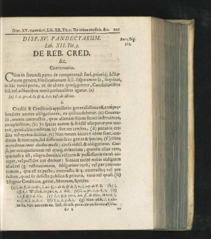 Disp. XV. De Reb. Cred.