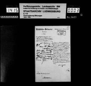 Schuldenwesen der Pfarrgemeinde Dorfmerkingen