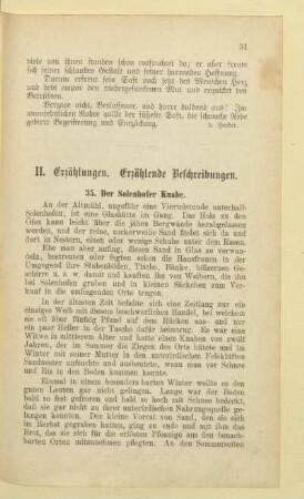 II. Erzählungen. Erzählende Beschreibungen