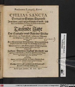 Prodromus Evangelii Aeterni seu Chilias Sancta