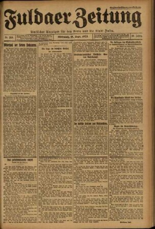 Ausgabe vom Mittwoch, den 19. September 1923.