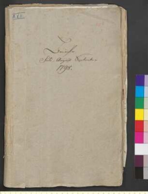 Alter Umschlag "Briefe Juli, August September 1798."