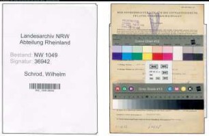 Entnazifizierung Wilhelm Schrod , geb. 14.06.1903 (Amtmann)