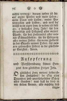 Aufopferung und Verschreibung seines Herzens dem göttlichen Herzen Jesu