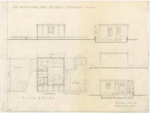 ohne Ort, Das transportable Haus, Typengrundrisse, Entwurf