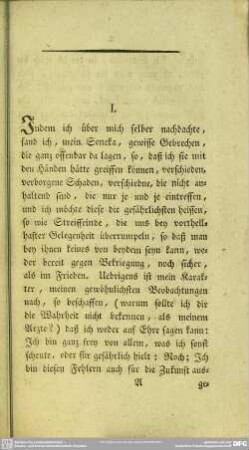 I. Von der Ruhe des Geistes