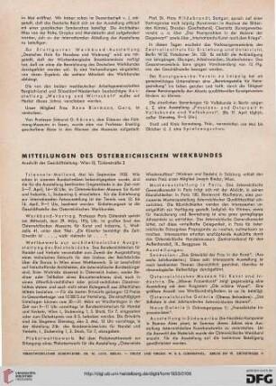 Mitteilungen des Österreichischen Werkbundes