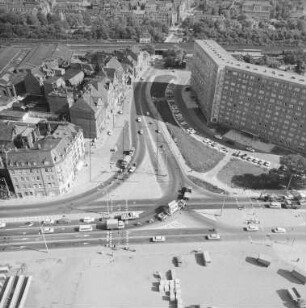 Kreuzung Juri-Gagarin-Ring und Löberstraße in Erfurt : Blickrichtung Südosten