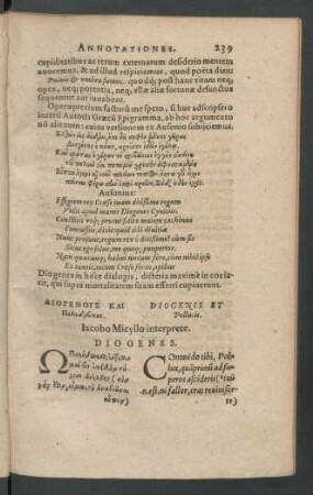 Diogenis Et Pollucis.