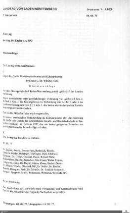 Antrag der SPD: Ministeranklage