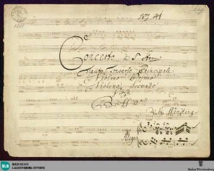 Concertos - Mus. Hs. 1001 : fl, vl (2), vla, b; C; GroF 685