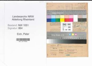 Entnazifizierung Peter Eich , geb. 12.05.1897 (Bahnsekretaer)
