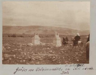 21. März 1905. Gräber von Beduinenschechs von wadi nimrin. Bedr [Wadi bedr]