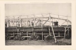 Bruchbelastung der Neißebrücke, Forst: Ansicht nach Erreichnung der Elastizitätsgrenze (aus: Atlas zur Zeitschrift für Bauwesen, hrsg. v. Ministerium der öffentlichen Arbeiten, Jg. 45, 1895)